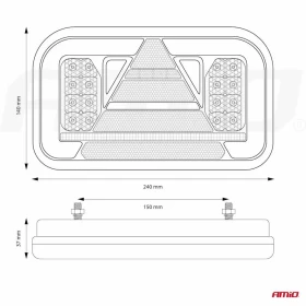 AMIO Svetlo zadné združené LED dynamické ĽAVÉ RCL-03-L_thumb13