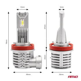AMIO LED žiarovky hlavného svietenia H8/H9/H11/H16 X1 Series_thumb4