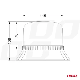 AMIO LED výstražný maják W22M 12/24V IP66_thumb7