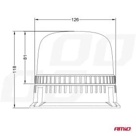 AMIO LED výstražný maják W25b 12/24V IP66_thumb6