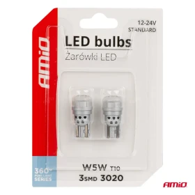 AMIO LED žiarovky 360 Pure Light Series STANDARD T10 W5W 3x3020 SMD White 12V/24V_thumb5