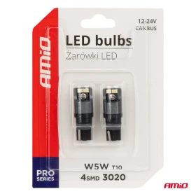 AMIO LED žiarovky CANBUS 3020 4SMD T10 W5W W10W 12V/24V_thumb5
