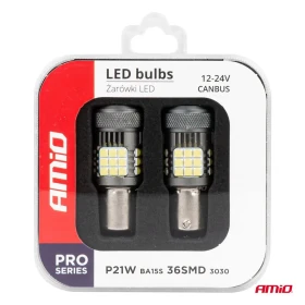 AMIO LED žiarovky CANBUS PRO series BA15S P21W R10W R5W 36x3030 SMD FAN White 12V/24V_thumb6