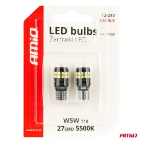 AMIO LED žiarovky CANBUS T10 W5W 27SMD 2016 White 12V/24V_thumb5