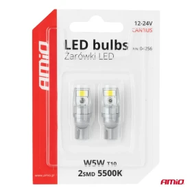 AMIO LED žiarovky CANBUS T10 W5W 2SMD 3570 White 12V 24V_thumb5