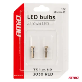 AMIO LED žiarovky STANDARD Red T5 12V 3030 1LED HP_thumb5