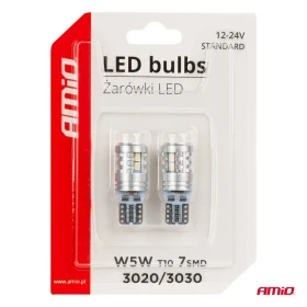 AMIO LED žiarovky STANDARD T10 W5W 6x3020 + 1x3030 SMD White 12V/24V_thumb5