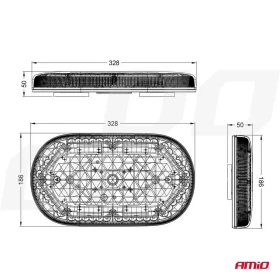 AMIO Mini svetelná lišta LED WLB78 magnet 293x171mm R65 R10 48LED 12/24V IP56_thumb8
