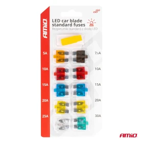 AMIO Autopoistky nožové štandard s led diódou 10ks_thumb5