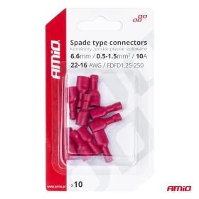 AMIO Elektrické konektory izolované – samica (násuvka) 6.6mm 0.5-1.5mm2 10A 10ks_thumb4