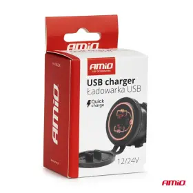 AMIO Vodotesná nabíjačka s vypínačom ČERVENÉ LED podsvietenie 2xUSB C 12/24V_thumb5