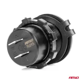 AMIO Nabíjačka do auta USB + USB-C so spínačom a voltmetrom QC3.0 12/24V vodotesná_thumb5
