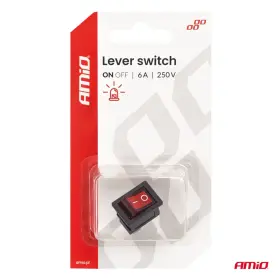 AMIO Prepínač kolískový s červeným podsvietením 6A 250V_thumb5
