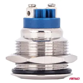 AMIO Plochý okrúhly oceľový vypínač ON/OFF 19mm 5A 12/230V_thumb6