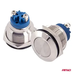 AMIO Plochý okrúhly oceľový vypínač ON/OFF 19mm 5A 12/230V_thumb5