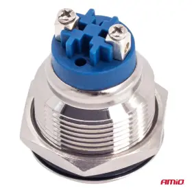 AMIO Plochý okrúhly oceľový vypínač ON/OFF 19mm 5A 12/230V_thumb4