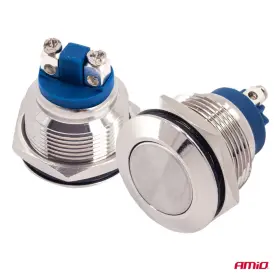 AMIO Momentové tlačidlo ploché okrúhle oceľové 19 mm 5 A 12/230 V_thumb6