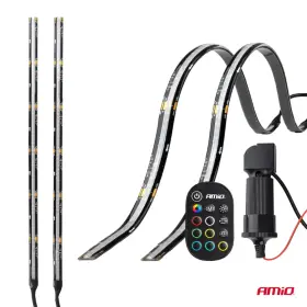 AMIO LED pásiky do auta s diaľkovým ovládaním viacfarebný RGB 2x30cm 12V_thumb7
