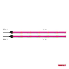 AMIO LED pásiky COB do auta ružové 2x30 cm 12V_thumb5
