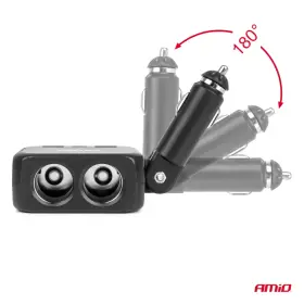 AMIO Predlžovacia zásuvka 2x USB-A 1x USB-C 12/24V 100W 180°_thumb7