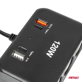 AMIO Predlžovacia zásuvka 2x USB-A 1x USB-C QC4.0 12/24V 120W 80cm_thumb5
