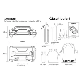 LOKITHOR Štartovací zdroj s kompresorom JA301 PRO, 12V, 2500A, 74Wh_thumb5