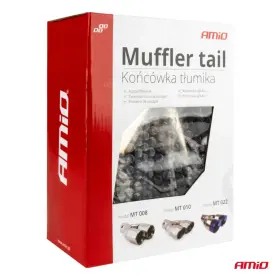 AMIO Koncovka tlmiča výfuku z nehrdzavejúcej ocele dvojitá pravá carbon_thumb6