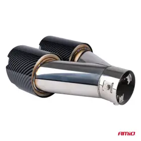 AMIO Koncovka tlmiča výfuku z nehrdzavejúcej ocele dvojitá pravá carbon_thumb3