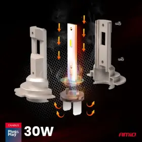 AMIO LED žiarovky hlavného svietenia Séria H25 CANBUS H7 H18 12V 30W_thumb6