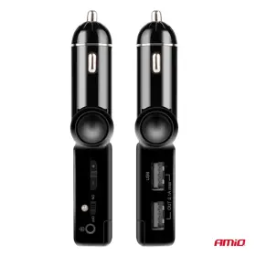 AMIO Skladací FM vysielač do auta 2×USB-A 12V 24V 12V 24V_thumb6