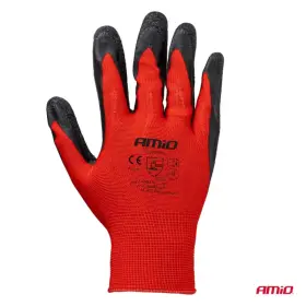 AMIO Polyesterové ochranné rukavice potiahnuté latexom veľkosť 10 trieda 2121X 2ks_thumb8
