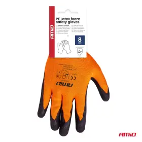 AMIO Polyesterové ochranné rukavice potiahnuté latexovou penou veľkosť 9 trieda 2132X 2ks_thumb9