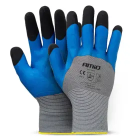 AMIO Polyesterové ochranné rukavice potiahnuté latexovou penou 3/4 povrchu veľkosť 10 trieda 3131X 2 páry_thumb8