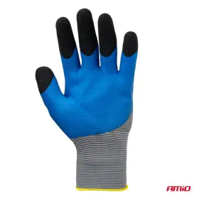 AMIO Polyesterové ochranné rukavice potiahnuté latexovou penou 3/4 povrchu veľkosť 10 trieda 3131X 2 páry_thumb6