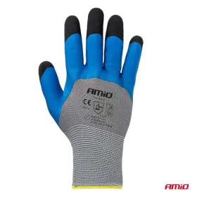 AMIO Polyesterové ochranné rukavice potiahnuté latexovou penou 3/4 povrchu veľkosť 10 trieda 3131X 2 páry_thumb7