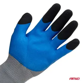 AMIO Polyesterové ochranné rukavice potiahnuté latexovou penou 3/4 povrchu veľkosť 8 trieda 3131X 2 páry_thumb5