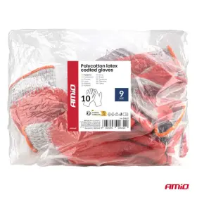 AMIO bavlneno-polyesterové rukavice potiahnuté latexom - vampírky 10 párov veľkosť 9_thumb7