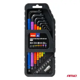 AMIO Imbusové kľúče so sadou bitov 18 kusy CRV_thumb7
