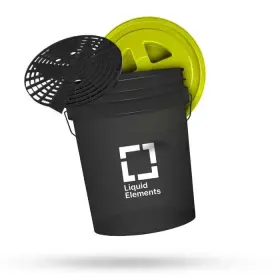 LIQUID ELEMENTS Washing Bucket - Čierne umývacie vedro 20L s mriežkou a vekom