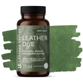 LEATHER EXPERT Leather Dye Army Green - Farbivo na semiš a nubuk zelené 75ml