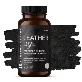 LEATHER EXPERT Leather Dye Black - Farbivo na semiš a nubuk čierne 75ml