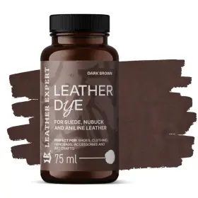LEATHER EXPERT Leather Dye Dark Brown - Farbivo na semiš a nubuk tmavo hnedé 75ml
