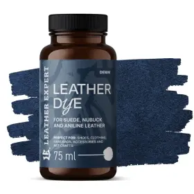 LEATHER EXPERT Leather Dye Denim - Farbivo na semiš a nubuk denim modré 75ml