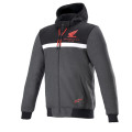 bunda CHROME STREET HOODIE HONDA kolekcia, ALPINESTARS (čierna/sivá/červená, veľ. M)