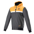 bunda CHROME STREET HOODIE HONDA kolekcia, ALPINESTARS (čierna/sivá/oranžová, veľ. M)