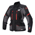 bunda STELLA ANDES DRYSTAR HONDA kolekcia, TECH-AIR 5 kompatibilná, ALPINESTARS (čierna/sivá/červená, veľ. XL)