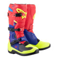 topánky TECH 3, ALPINESTARS (červená/modrá/žltá fluo/čierna, veľ. 38)