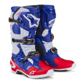 topánky TECH 10 limitovaná edícia UNION REDBUD MX, ALPINESTARS (červená/modrá/biela/čierna, veľ. 42)