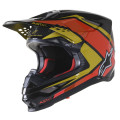 prilba SUPERTECH S-M10 CARBON META2, ALPINESTARS (čierna/žltá/oranžová lesklá, veľ. XS)