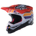 prilba SUPERTECH S-M10 edícia TROY LEE DESIGNS, ALPINESTARS (oranžová/žltá/fialová/biela/čierna, veľ. 2XL)